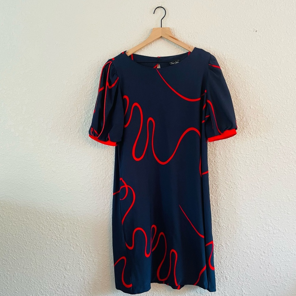 Vintage Navy & Red Dress